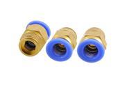 Unique Bargains 3 x 8mm Tube Pneumatic Straight Fast Coupling 1 4 PT Thread Brass Fittings