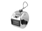 Unique Bargains 4 Digits Metal Hand Tally Counter Clicker for Statistic