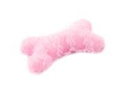 Plush Covered Bone Shape Pet Dog Doggie Yorkie Playing Squeaky Toy Pink