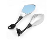 2pcs Sliver Tone Shell Adjustable Handle Bar Side Rear View Mirror for Motorbike