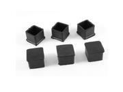 Unique Bargains 6 x Square Shaped Recessed Furniture Desk Table Foot Leg Covers Black