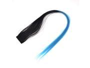 Unique Bargains 50cm Length Straight Clip On Hairpiece Wig Ponytail Ornament Black Blue