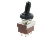 AC 250V 3A ON ON 2P2T DPDT 6 Terminals Toggle Switch with Waterproof Boot