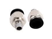 Pneumatic Fittings 12mm Tube to 1 8BSP Male Straight Connector Convertor 2 Pcs