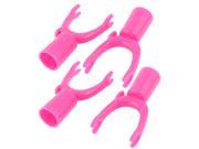 Unique Bargains 4 x Home 1.4 Branch Wide 0.9 Mount Dia Plastic Clothes Fork Head Hot Pink