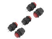 5 Pcs Red Button Momentary Round Pushbutton Switch SPST AC 250V 3A