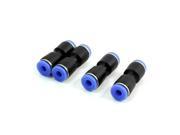 Unique Bargains 4mm to 4mm Push In Fittings One Touch Straight Union Quick Connectors 4pcs
