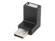 Unique Bargains Black Plastic Shell Right Angled Male to Female USB 2.0 A Adapter