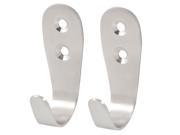 Unique Bargains 2 Pcs Stainless Steel Single Hook Wall Mounted Coat Hanging Hooks
