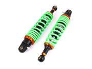 Pair 32cm Long Metal Autocycle Rear Suspension Shock Absorber Black Green