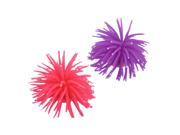 Unique Bargains Unique Bargains Aquarium Purple Fuchsia Soft Silicone Manmade Corals Shaped Decoration 2pcs