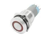 24VDC Red Illuminated LED 16mm Metal Momentary Pushbutton Switch SPDT