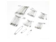 Unique Bargains 60pcs Silver Tone Metal Safety Pins Clothing Trim Sewing Craft Fastening Tool