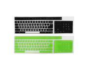 Unique Bargains 2 Pcs Silicone Black Green Full size Desktop Keyboard Guard Film 44.5cm x 13.5cm