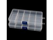 Unique Bargains 2pcs Detachable 15 Slots Plastic Electronic Components Tool Storage Cases Boxes