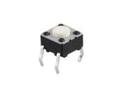 10 x Wht Push Button Through Hole Momentary Tact Switch