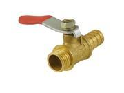 Unique Bargains 10mm Hole Tail 1 4 PT Male Thread Red Lever Handle Gas Pneumatic Ball Valve