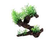 5.7 High Resin Plastic Tree Ornament Decor Green Dark Brown for Fish Tanks