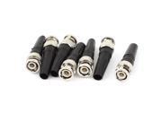 Unique Bargains 7 x Solderless Coaxial Cable BNC Male Plug Connector Adapter Silver Tone Black