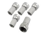 Unique Bargains Unique Bargains 5 x Straight F Type Male RF Connector Adapter Coaxial Cable RG6 Plug Converter