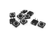Unique Bargains 10 Pcs Momentary SMD SMT PCB 4 Pin Square Tact Tactile Push Button Switch