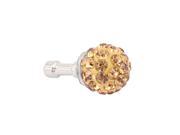 Unique Bargains Gold Tone Faux Crystal Ball 3.5mm Ear Cap Anti Dust Cover Plug for Smartphone