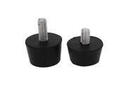 Unique Bargains 2pcs M10 16 25mm Height Threaded 40mm Dia Rubber Base Leveling Feet