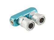 Unique Bargains Unique Bargains Metal One Touch Fitting 2 Pass Air Hose Quick Coupler Connector Sky Blue