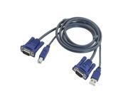 Unique Bargains KVM Switch 15 Pin VGA Male to Male USB A B Cable Cord 4.3ft 1.3M