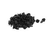 Unique Bargains 50 Pcs 16mm x 10mm Black Plastic Push Type Fastener Mat Clips