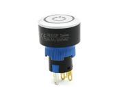 Unique Bargains DC 12V Blue LED 22mm Dia On Off Momentary Push Button Switch NO NC