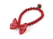 Unique Bargains Red Plastic Beads Strawberry Jingle Bell Bowtie Decor Cat Dog Collar Necklace