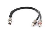 33cm Length RCA Male Plug to 2 Female Black Y Shape Connector Cable