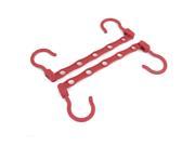 Unique Bargains 2 Pcs Red Adjustable Dual Hooks Towels Clothes Coats Hanger Hook Rack