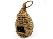 Wood Color Hanging Grass Braided Bird Living Home House Artificial Nest Nesting