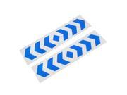 Pair Auto Arrow Style Decor Blue Silver Tone Adhesive Reflective Sticker Tape