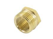 Unique Bargains Hydraulic 16mm to 12mm M F Thread Brass Hex Bushing Adapter Connector