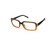 Unique Bargains Lady Brown Plastic Arms Full Rims Clear Lens Plain Eyeglasses Spectacles