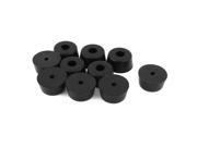 Unique Bargains 10pcs 8.8mm Dia Hole 28mmx14mm Conical Rubber Furniture Foot Cover Pad Black