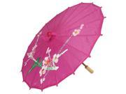 Unique Bargains Unique Bargains Flower Printed Magenta Nylon Cover Bamboo Frame Dancing Parasol 22