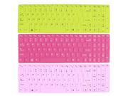 Unique Bargains 3 x Notebook Keyboard Silicone Film Skin Guard Fuchsia Green Pink for Lenovo 15