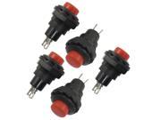 Unique Bargains 5 x Momentary 1 NO Red Round Cap Push Button Switch 12mm AC 125V 3A