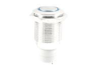 Unique Bargains 24V 3A Blue LED SPDT Momentary Stainless Push Button Switch Round Pilot Light