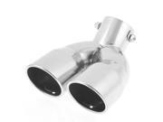 Unique Bargains 61mm Inlet Dia Round Double Outlet Stainless Steel Exhaust Muffler Tip for Autos