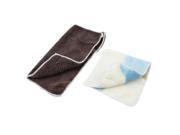 Unique Bargains Vehicle Windscreen Car Cleaner Washing Towel Cleaner White Baby Blue Brown 2Pcs