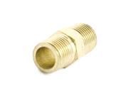 Unique Bargains 1 8PT x 1 8PT Male to Male Thread Pipe Water Heat Hex Nipple Fitting Connector