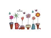 Unique Bargains Colorful Decor Self Adhesive DIY Removable Flowers Butterflies Wall Sticker