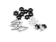 Unique Bargains 10 Pcs Black Star Head License Plate Frame Bolt Screws Decor for Motorcycles Car