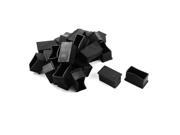 24Pcs Home Chair Feet Ferrule Rectangle Black Rubber Protector 25mmx50mm