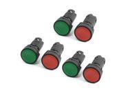 6pcs 3 Pin NO NC Momentary Round Push Button Switch AC 250V 3A Red Green